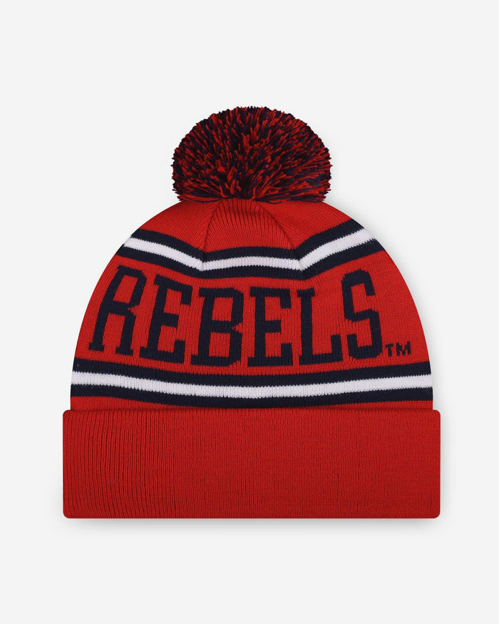 Ole Miss Rebels Primary Stripe Pom Beanie FOCO - FOCO.com