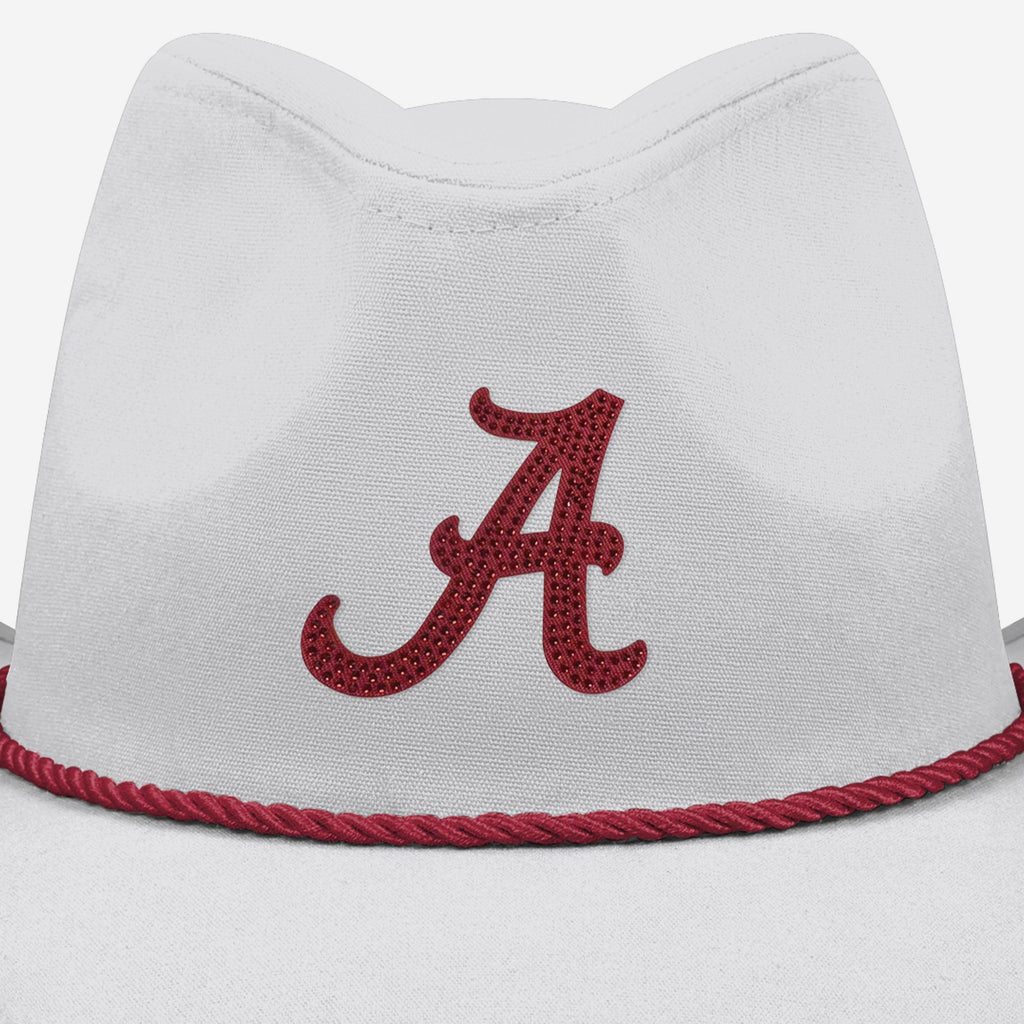 Alabama Crimson Tide White Rhinestone Logo Cowboy Hat FOCO