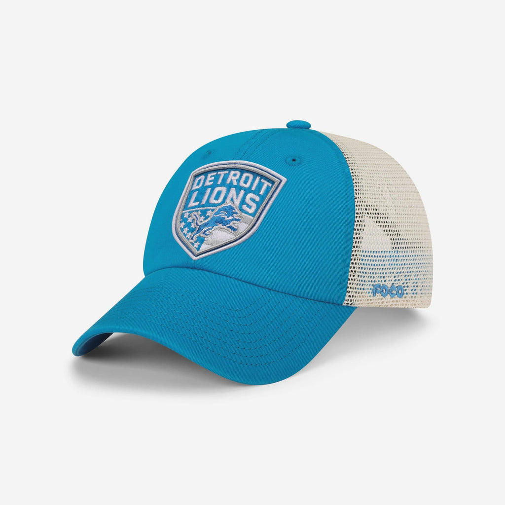 Detroit Lions Americana Patch Casual Trucker Cap FOCO - FOCO.com