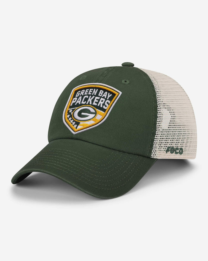 Green Bay Packers Americana Patch Casual Trucker Cap FOCO - FOCO.com