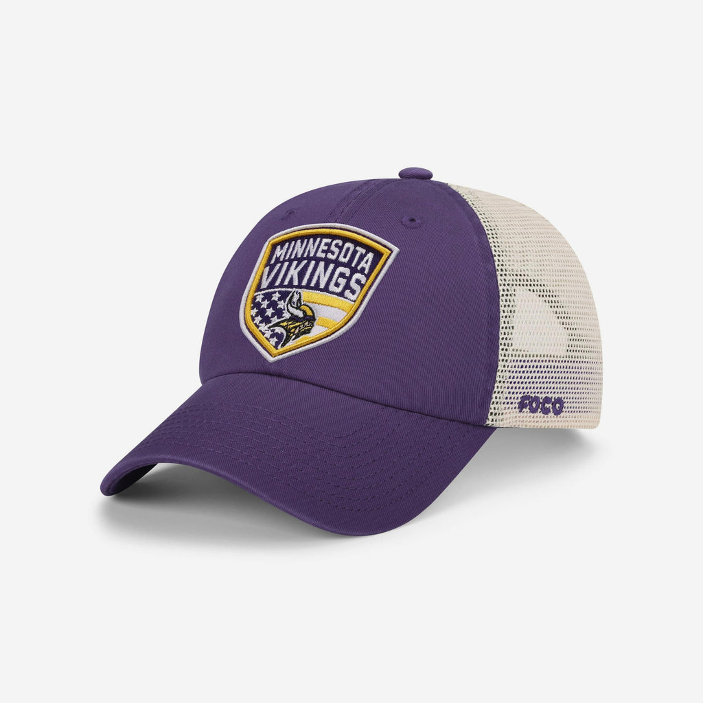 Minnesota Vikings Americana Patch Casual Trucker Cap FOCO - FOCO.com