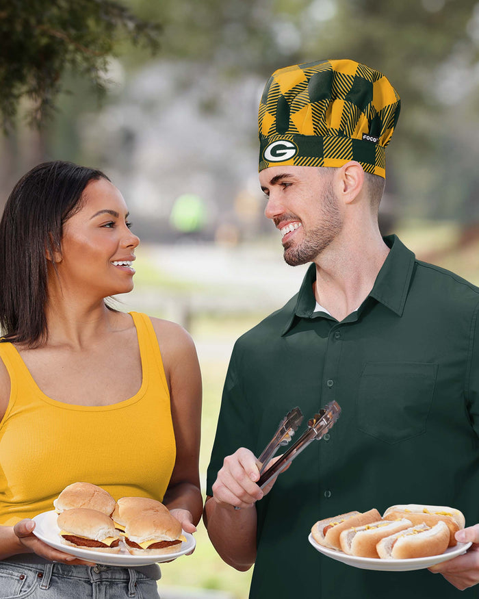 Green Bay Packers Plaid Chef Hat FOCO - FOCO.com