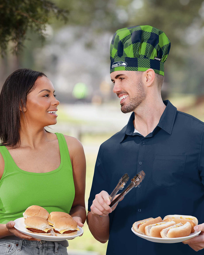 Seattle Seahawks Plaid Chef Hat FOCO - FOCO.com