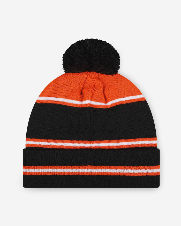 Cincinnati Bengals Big Wordmark Stripe Pom Beanie FOCO - FOCO.com