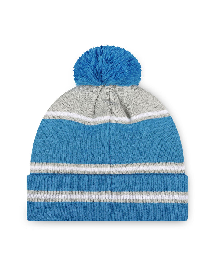 Detroit Lions Big Wordmark Stripe Pom Beanie FOCO - FOCO.com
