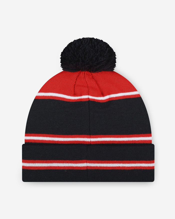 Houston Texans Big Wordmark Stripe Pom Beanie FOCO - FOCO.com