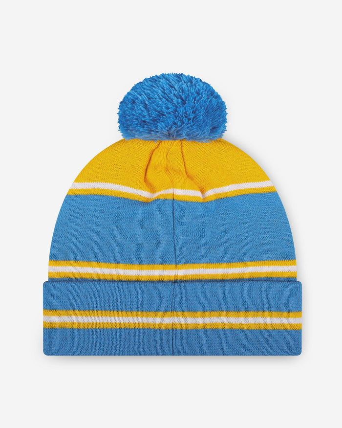 Los Angeles Chargers Big Wordmark Stripe Pom Beanie FOCO - FOCO.com