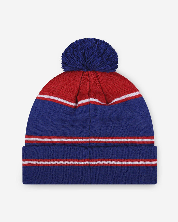 New York Giants Big Wordmark Stripe Pom Beanie FOCO - FOCO.com