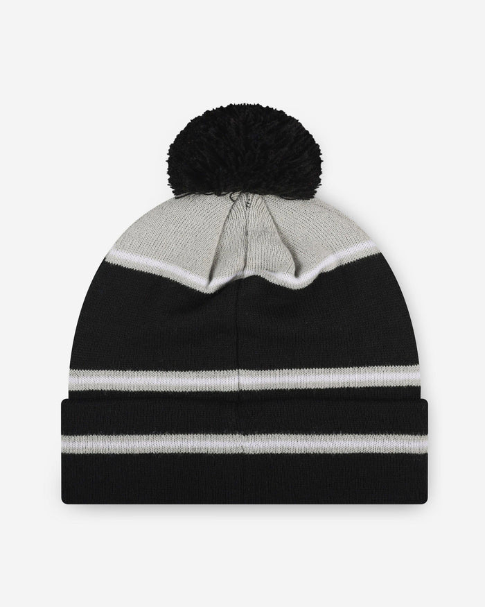Las Vegas Raiders Big Wordmark Stripe Pom Beanie FOCO - FOCO.com