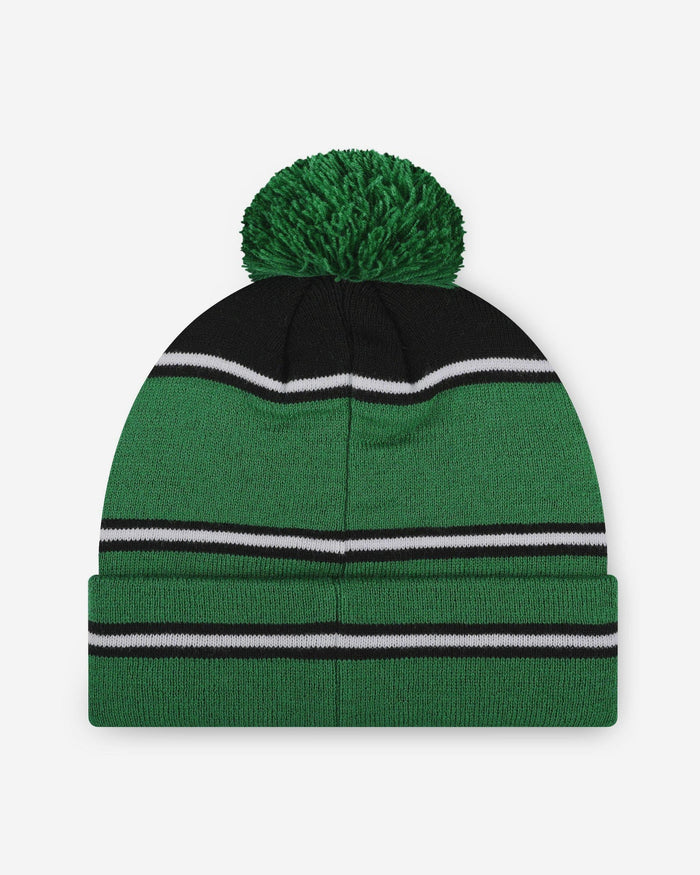 Philadelphia Eagles Kelly Green Big Wordmark Stripe Pom Beanie FOCO - FOCO.com