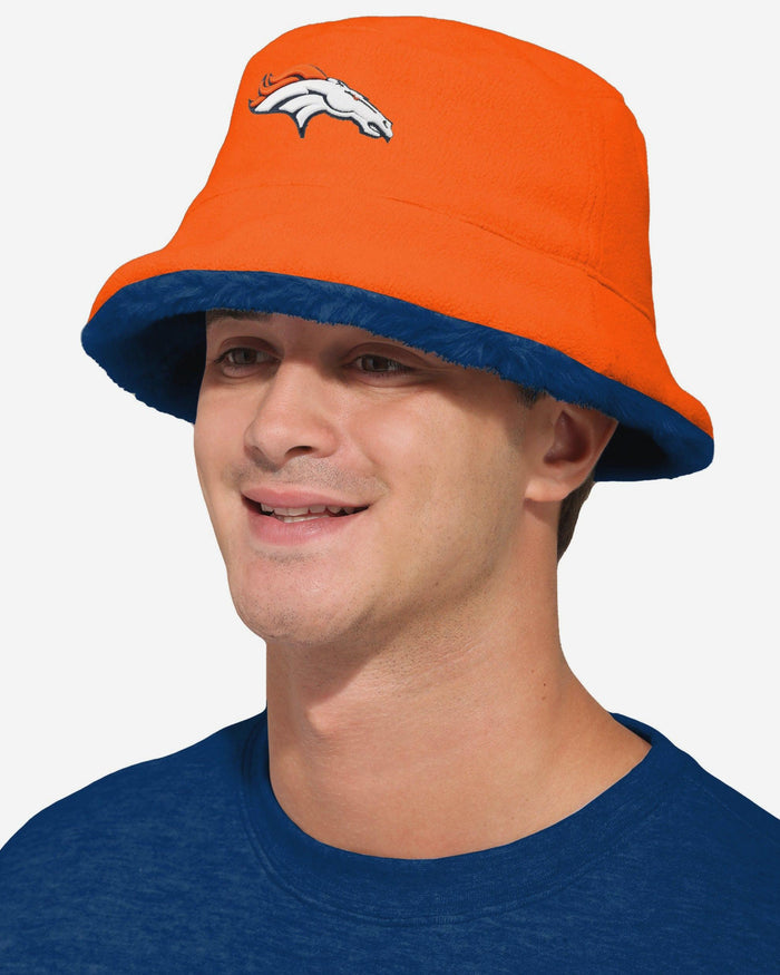 Denver Broncos Reversible Faux Fur Bucket Hat FOCO - FOCO.com