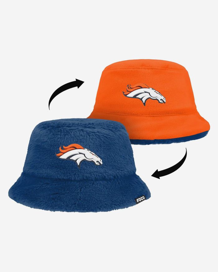 Denver Broncos Reversible Faux Fur Bucket Hat FOCO - FOCO.com