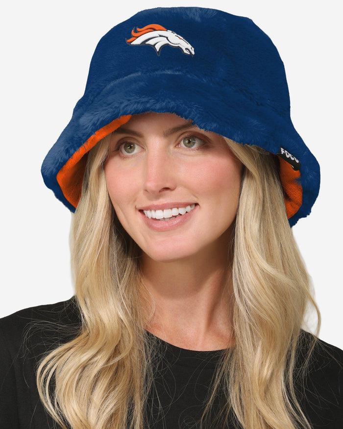 Denver Broncos Reversible Faux Fur Bucket Hat FOCO - FOCO.com