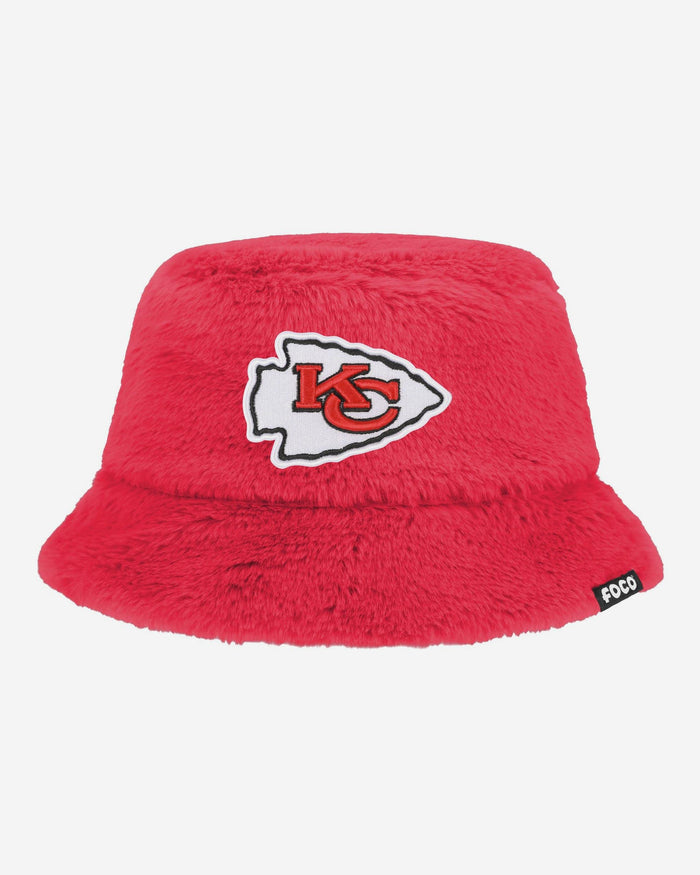 Kansas City Chiefs Reversible Faux Fur Bucket Hat FOCO - FOCO.com