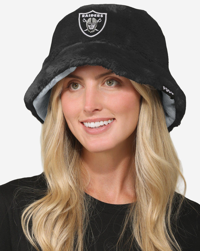 Las Vegas Raiders Reversible Faux Fur Bucket Hat FOCO - FOCO.com