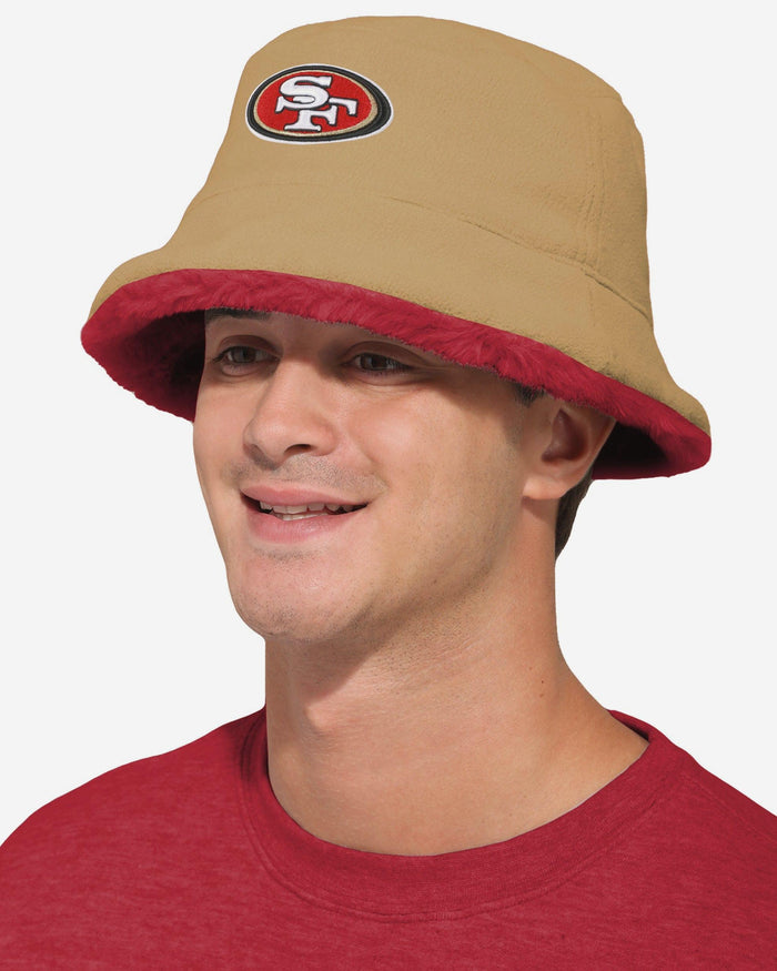 San Francisco 49ers Reversible Faux Fur Bucket Hat FOCO - FOCO.com