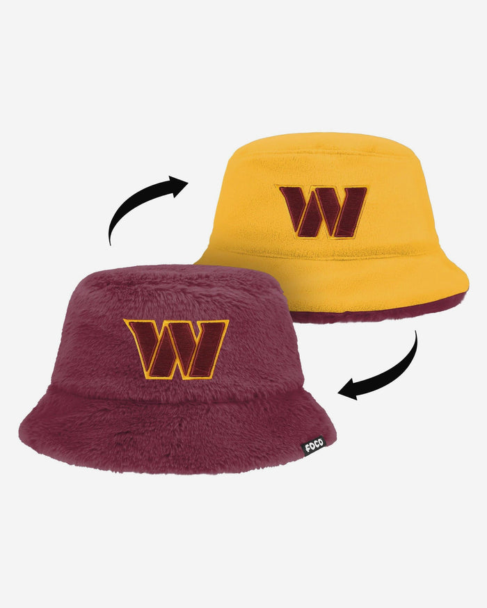 Washington Commanders Reversible Faux Fur Bucket Hat FOCO - FOCO.com