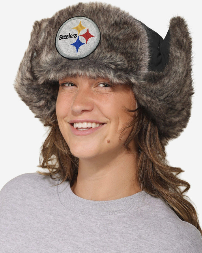 Pittsburgh Steelers Faux Fur Trapper Hat FOCO - FOCO.com
