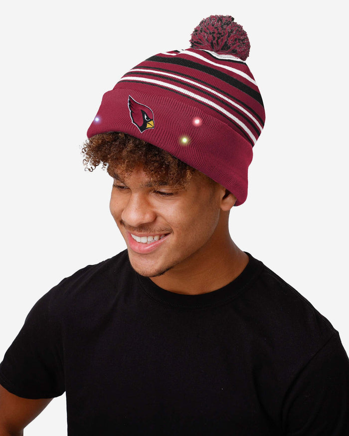 Arizona Cardinals Horizontal Stripe Light Up Beanie FOCO - FOCO.com