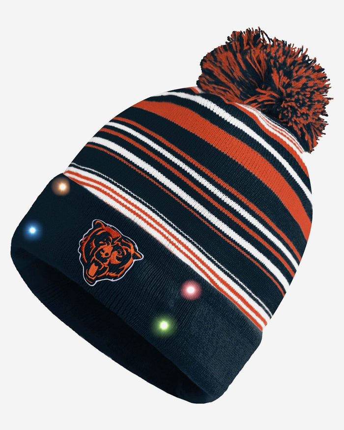 Chicago Bears Horizontal Stripe Light Up Beanie FOCO - FOCO.com