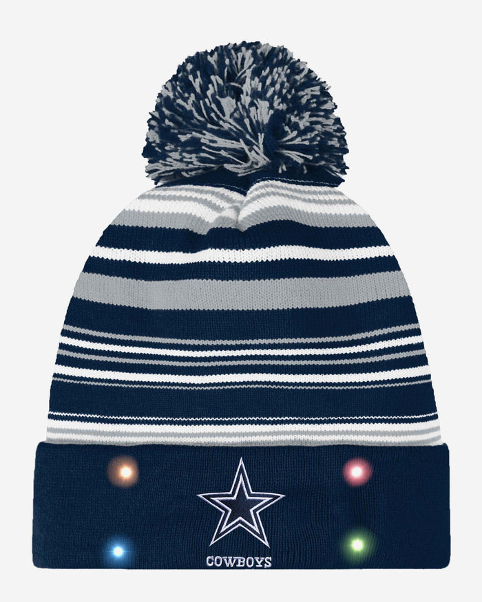 Dallas Cowboys Horizontal Stripe Light Up Beanie FOCO - FOCO.com