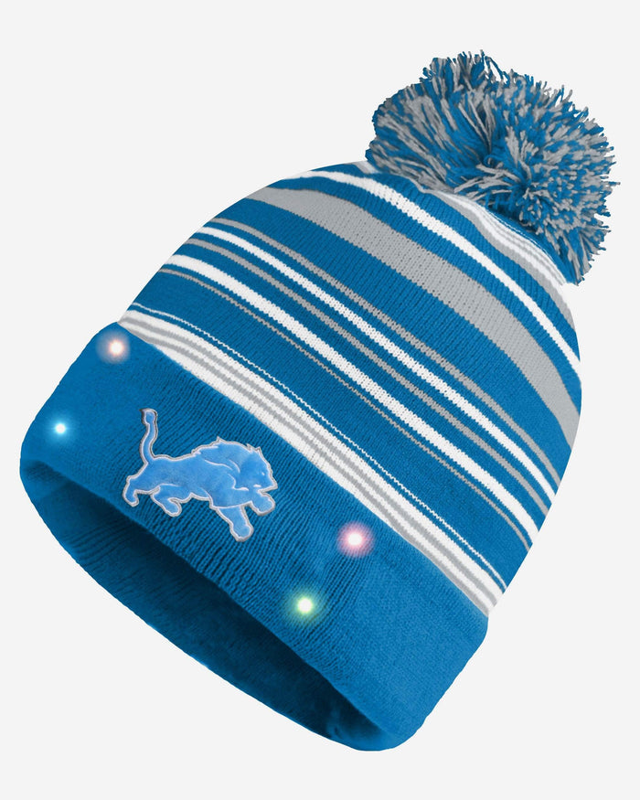 Detroit Lions Horizontal Stripe Light Up Beanie FOCO - FOCO.com