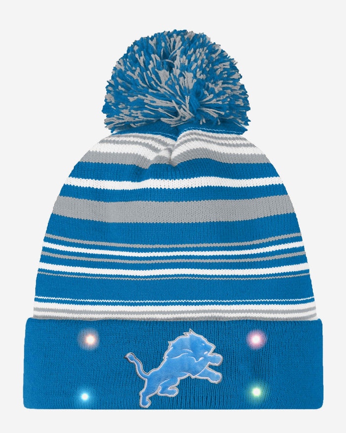 Detroit Lions Horizontal Stripe Light Up Beanie FOCO - FOCO.com