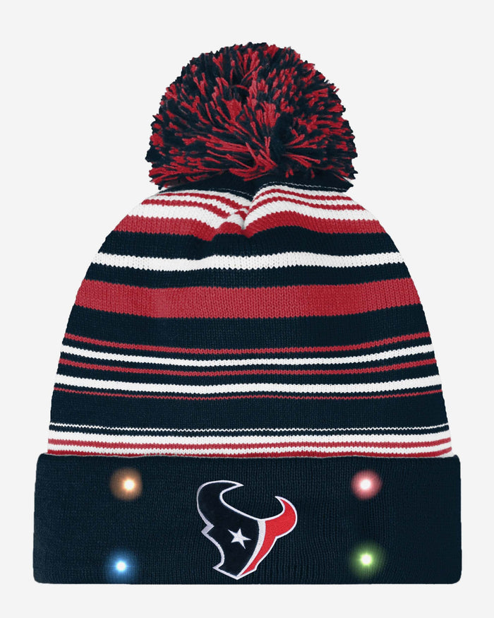 Houston Texans Horizontal Stripe Light Up Beanie FOCO - FOCO.com