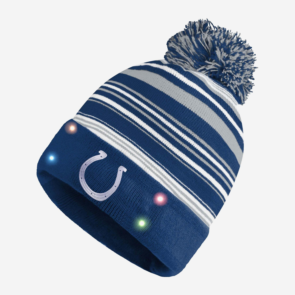 Indianapolis Colts Horizontal Stripe Light Up Beanie FOCO - FOCO.com