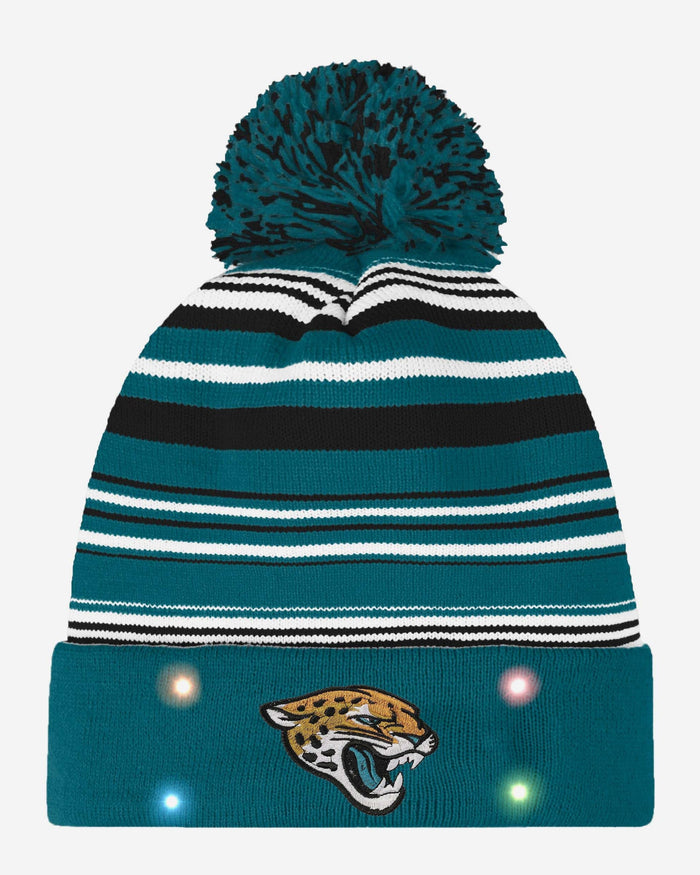 Jacksonville Jaguars Horizontal Stripe Light Up Beanie FOCO - FOCO.com