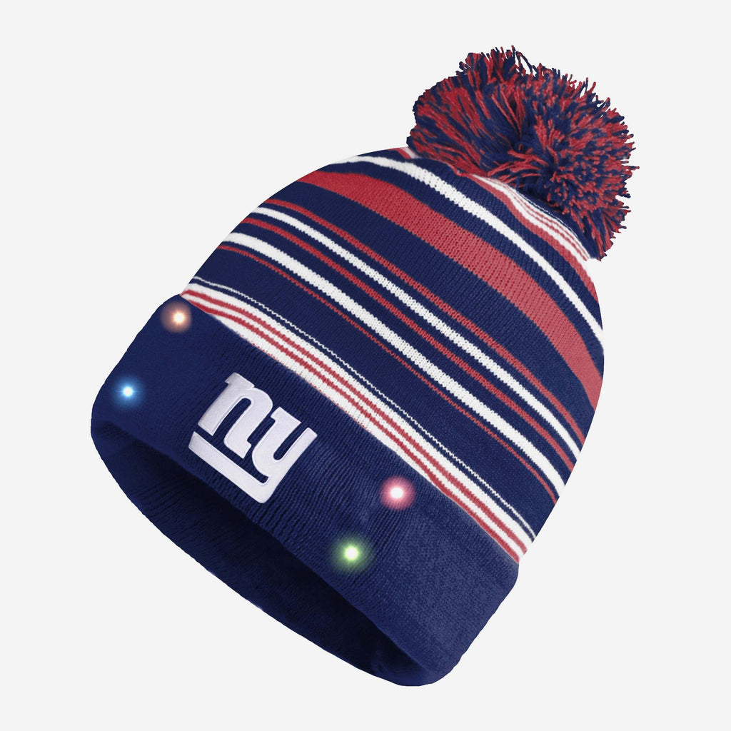 New York Giants Horizontal Stripe Light Up Beanie FOCO - FOCO.com