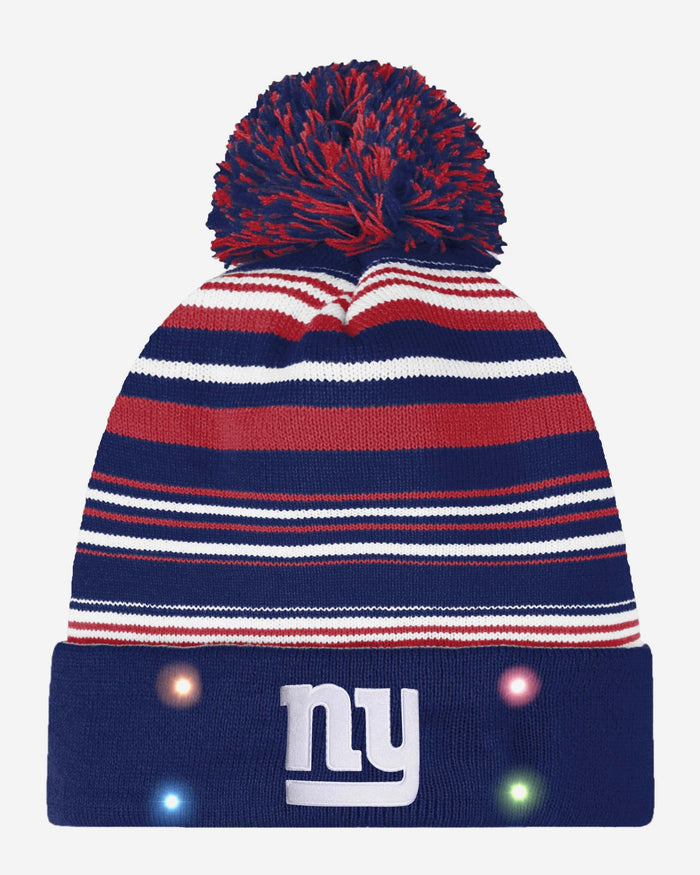 New York Giants Horizontal Stripe Light Up Beanie FOCO - FOCO.com