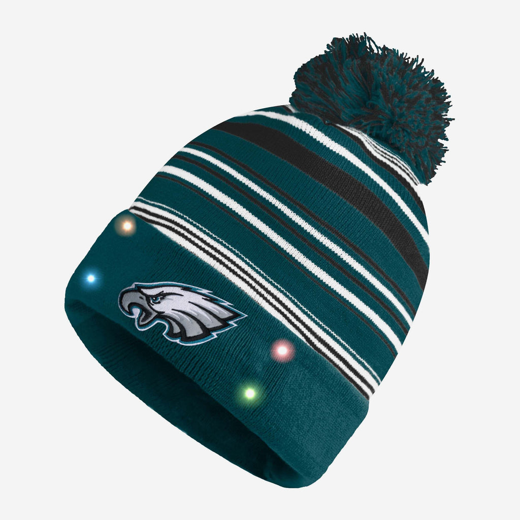 Philadelphia Eagles Horizontal Stripe Light Up Beanie FOCO - FOCO.com