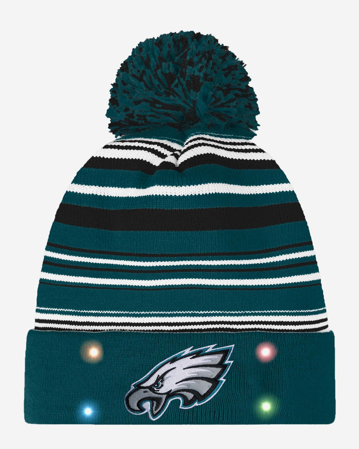 Philadelphia Eagles Horizontal Stripe Light Up Beanie FOCO - FOCO.com