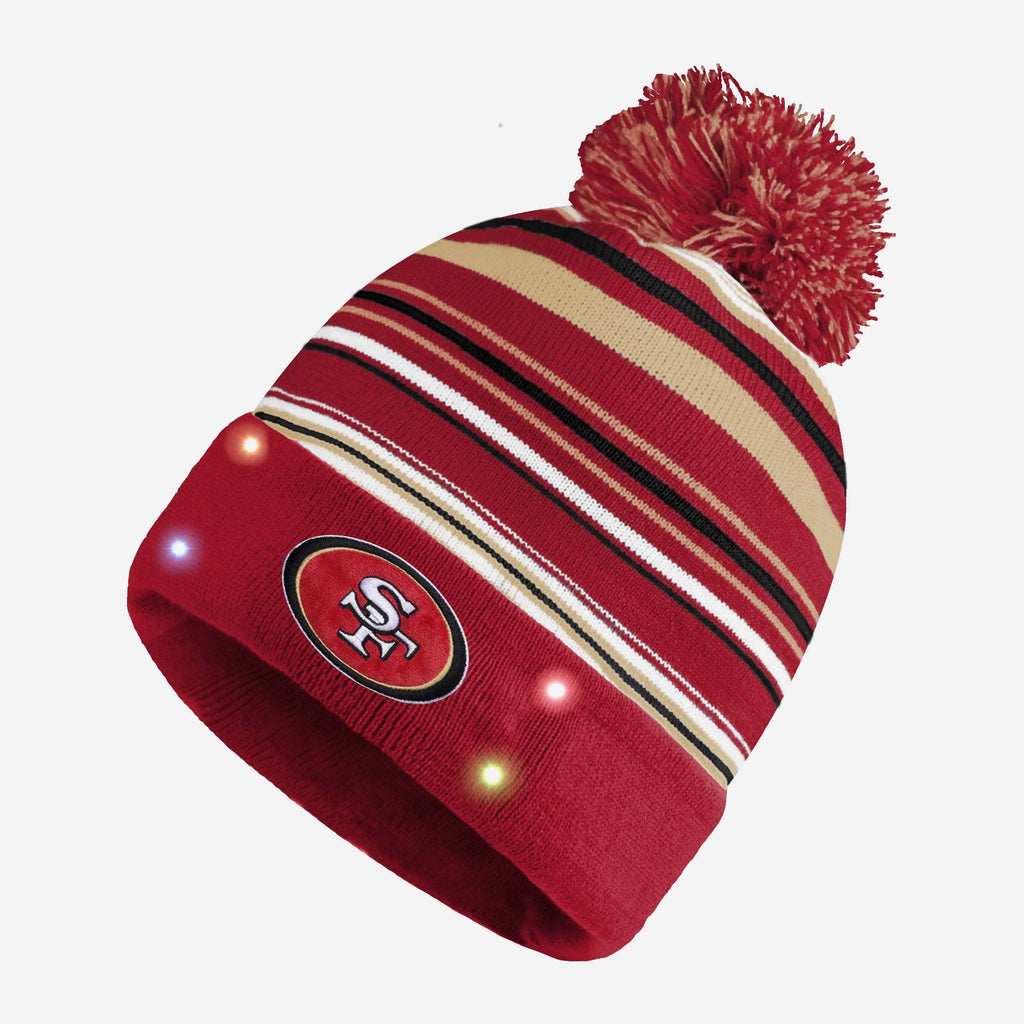 San Francisco 49ers Horizontal Stripe Light Up Beanie FOCO - FOCO.com