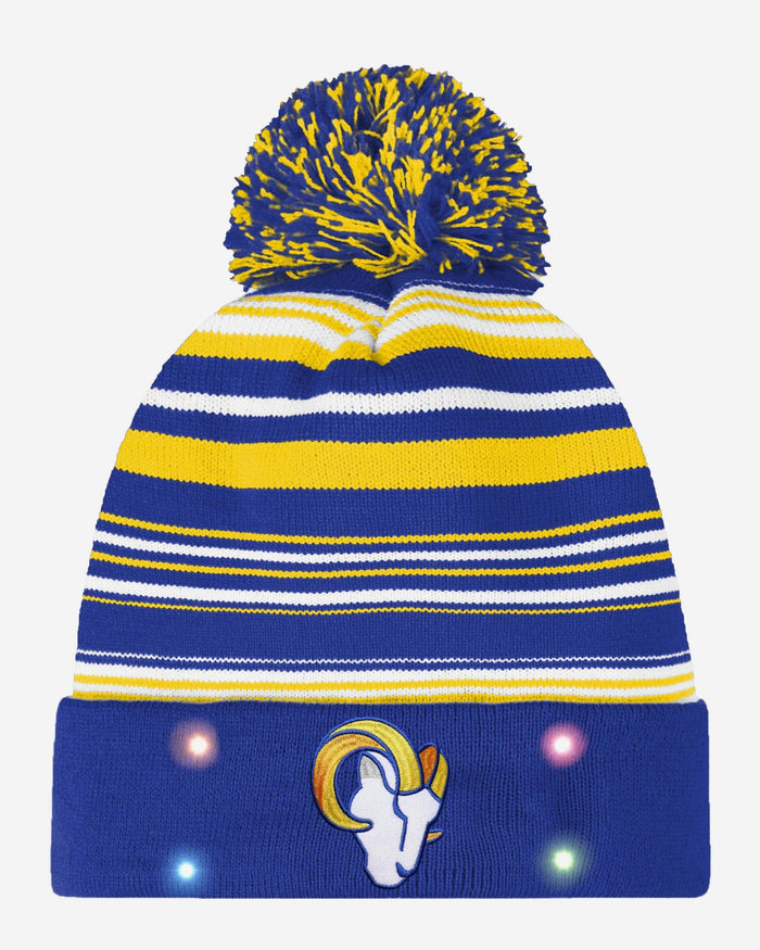 Los Angeles Rams Horizontal Stripe Light Up Beanie FOCO - FOCO.com