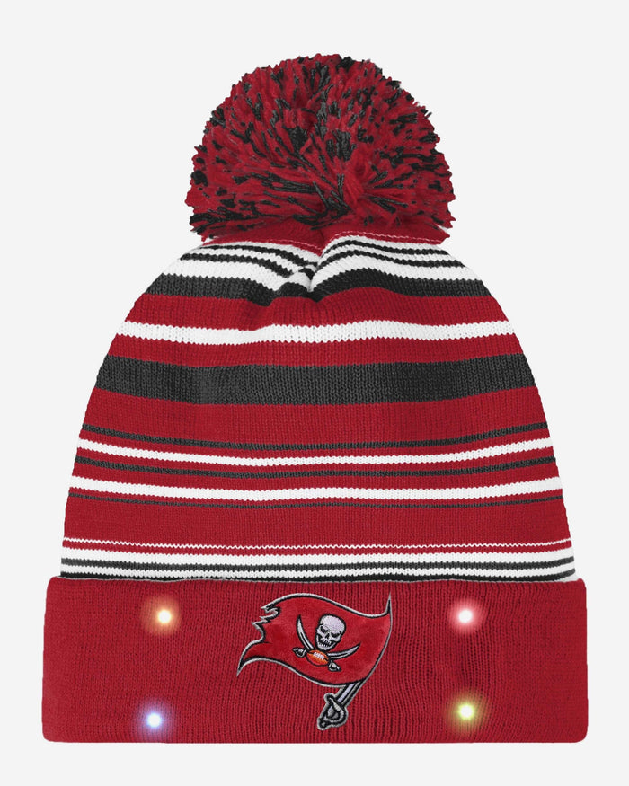 Tampa Bay Buccaneers Horizontal Stripe Light Up Beanie FOCO - FOCO.com