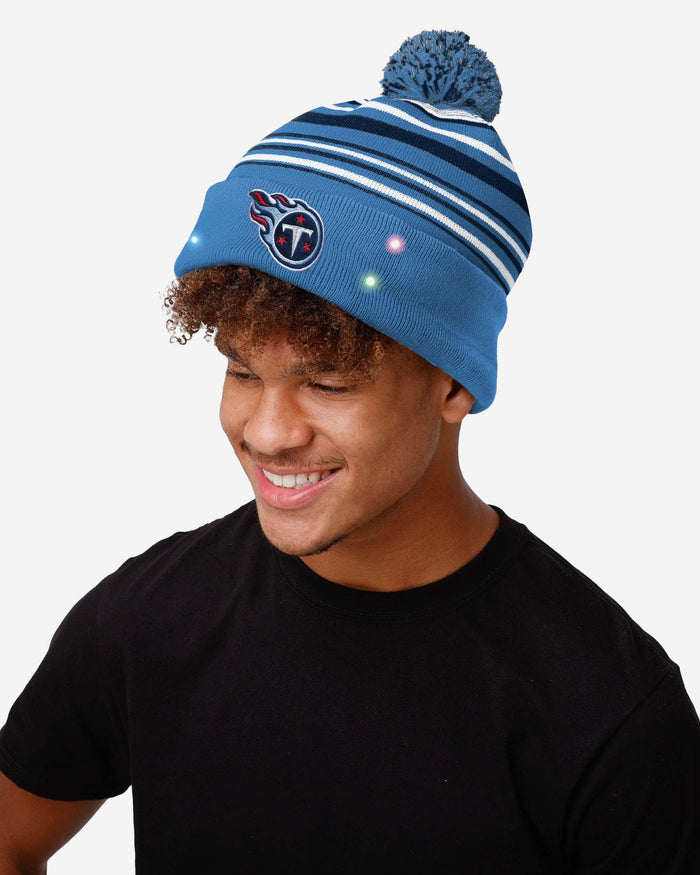 Tennessee Titans Horizontal Stripe Light Up Beanie FOCO - FOCO.com