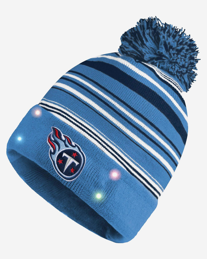 Tennessee Titans Horizontal Stripe Light Up Beanie FOCO - FOCO.com