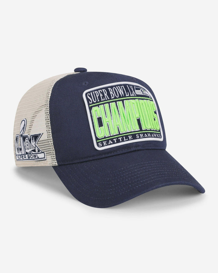 Seattle Seahawks Super Bowl LX Champions Team Color Truckstop Patch Trucker RF Cap FOCO - FOCO.com