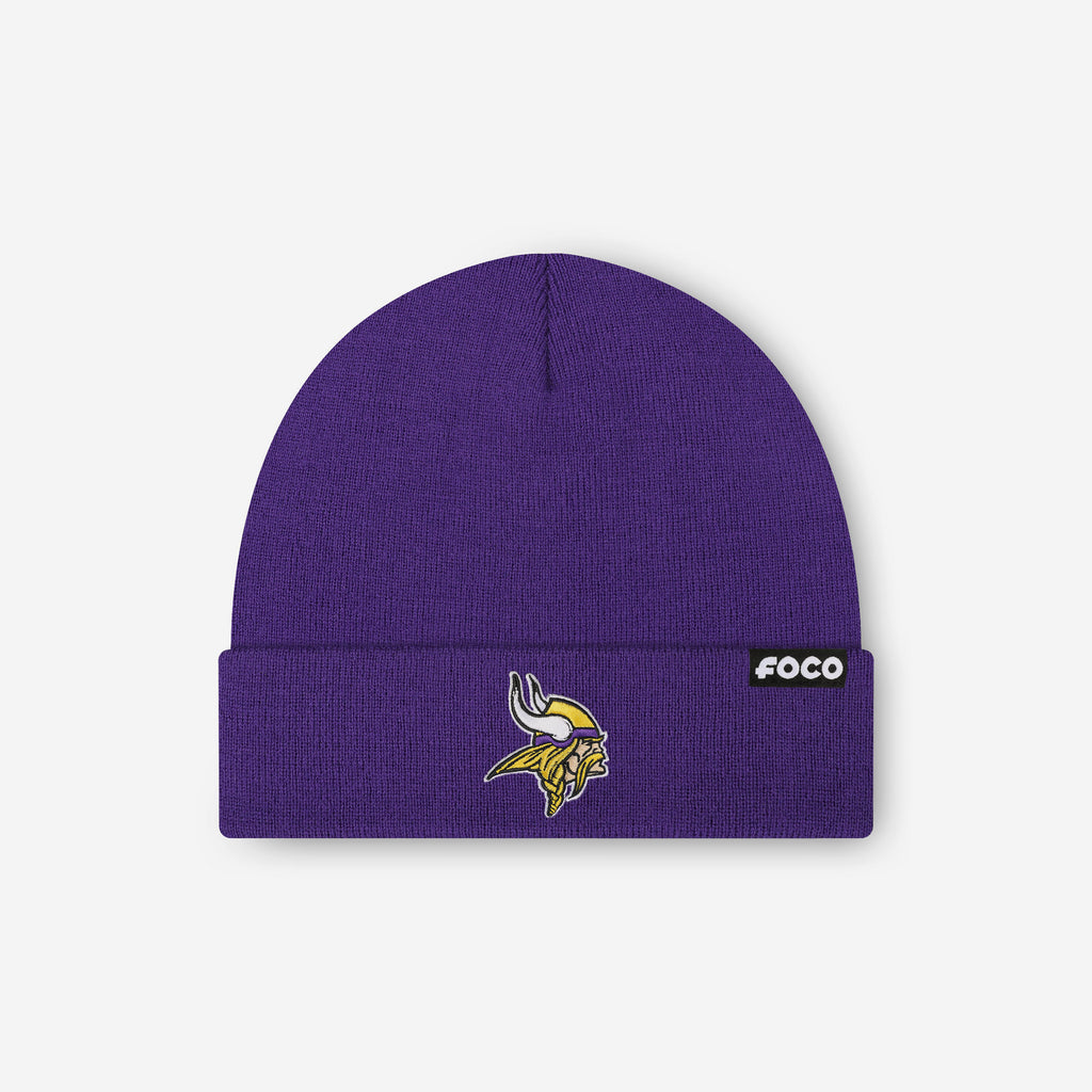 Minnesota Vikings Basic Primary Logo Beanie FOCO - FOCO.com