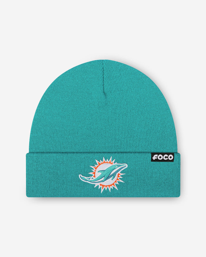 Miami Dolphins Basic Primary Logo Beanie FOCO - FOCO.com