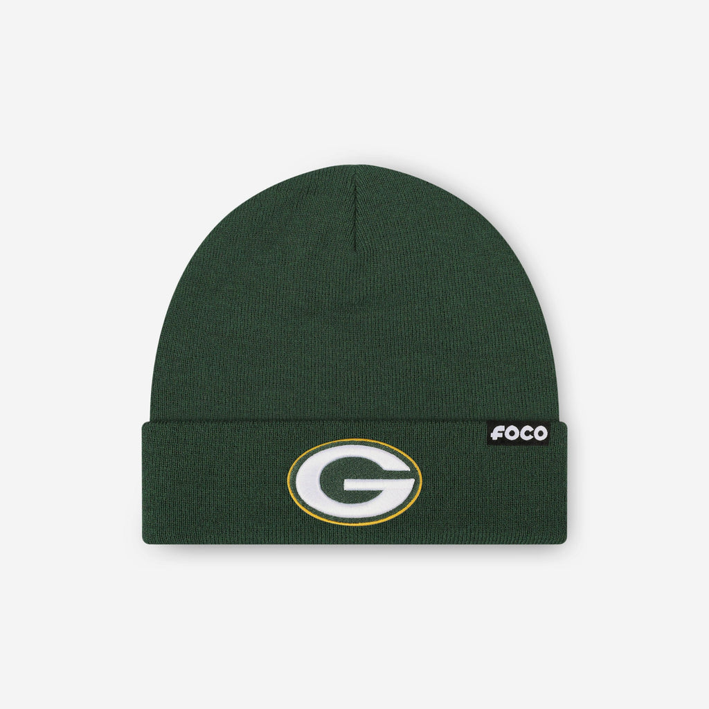 Green Bay Packers Basic Primary Logo Beanie FOCO - FOCO.com