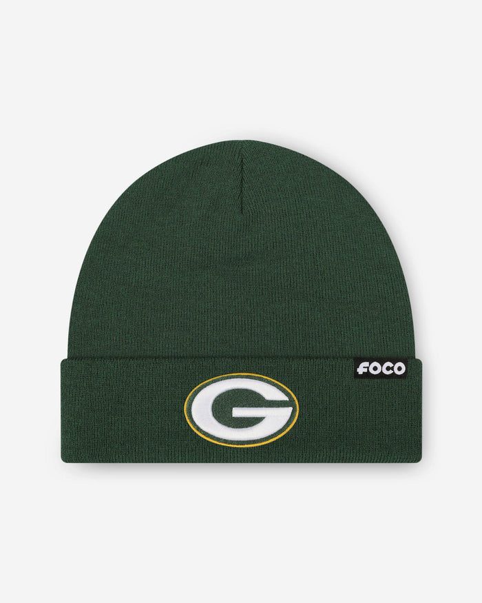 Green Bay Packers Basic Primary Logo Beanie FOCO - FOCO.com