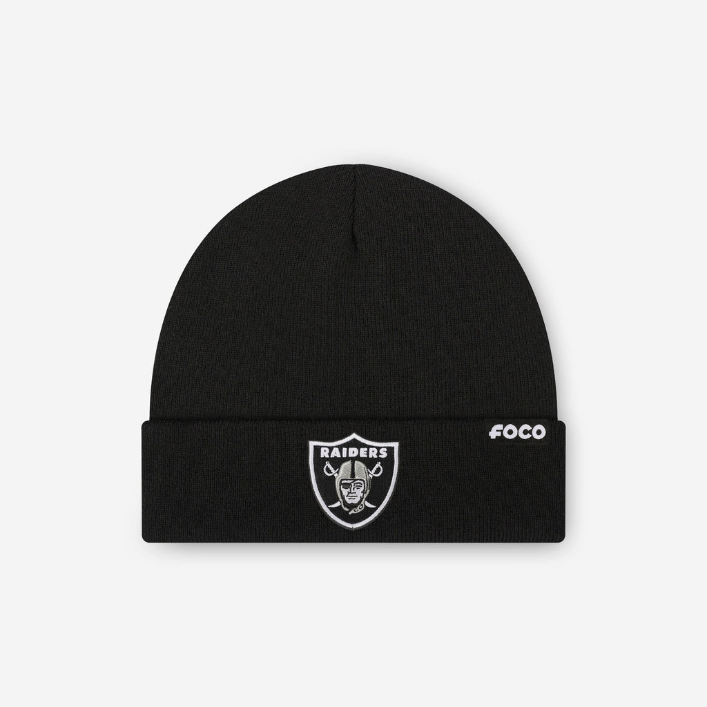 Las Vegas Raiders Basic Primary Logo Beanie FOCO - FOCO.com