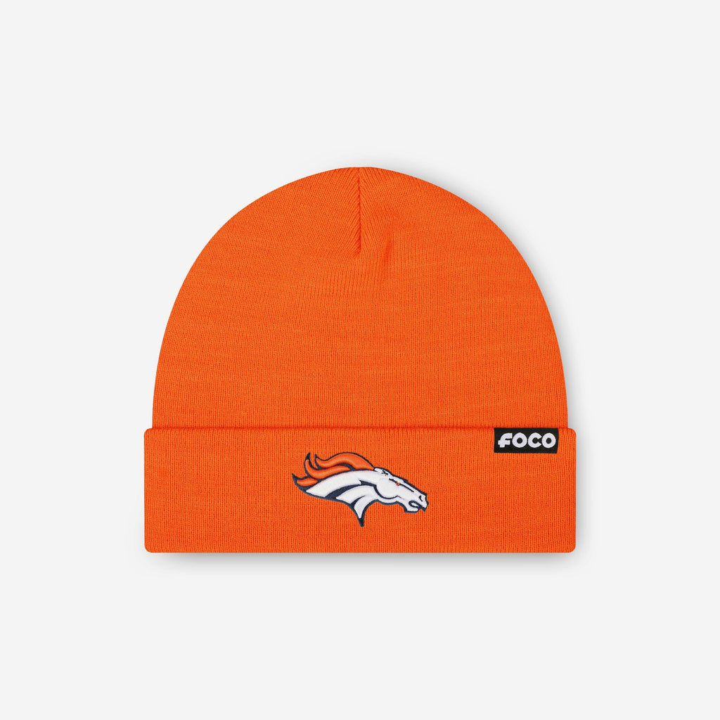 Denver Broncos Basic Primary Logo Beanie FOCO - FOCO.com