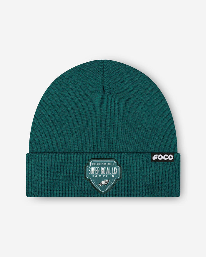 Philadelphia Eagles Super Bowl LIX Champions Basic Primary Logo Beanie FOCO - FOCO.com