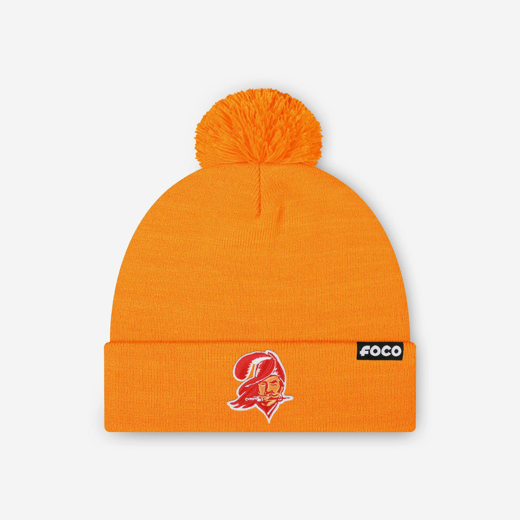 Tampa Bay Buccaneers Basic Retro Logo Pom Beanie FOCO - FOCO.com