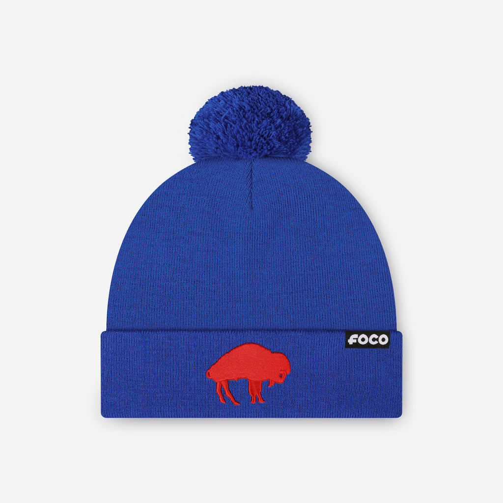 Buffalo Bills Basic Retro Logo Pom Beanie FOCO - FOCO.com