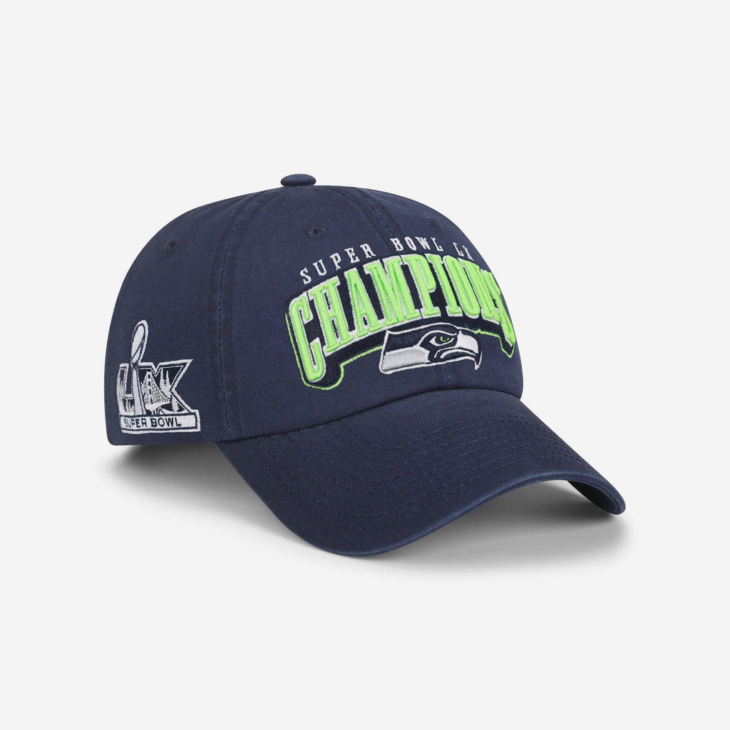 Seattle Seahawks Super Bowl LX Champions Primary Logo Casual Cap FOCO - FOCO.com
